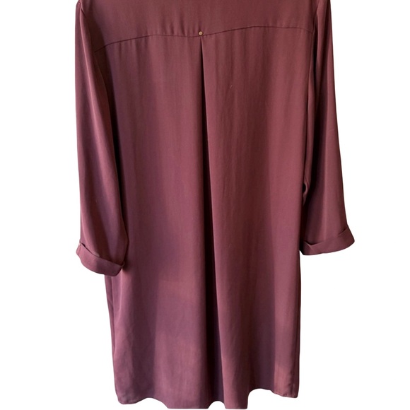 Monk and Lou Burgundy Shift Mini Dress Size S Minimalist Office Business Work - Picture 2 of 7